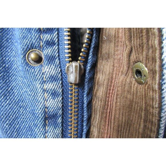 VTG Wrangler Hero Men's Denim Jacket Sherpa Lined Work Coat Corduroy Collar XL - Picture 4 of 14